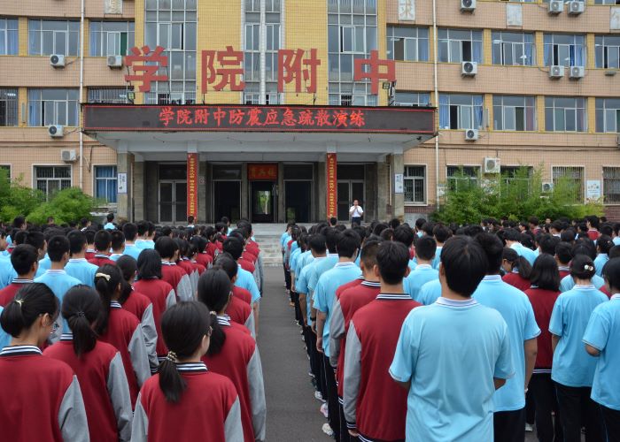 我校举行防震应急疏散演练-运城学院附属中学